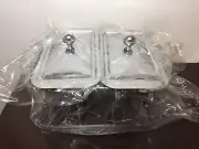 Vintage Anchor Hocking Fire King Dish Heated Buffet Server Warmer set #435 New