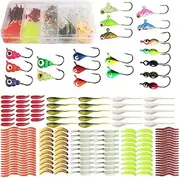 zolyet 160pcs Ice Fishing Jigs Ice Fishing Lures Ice Fishing Starter Kit for Walleye Crappie Panfish 160pcs