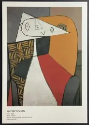 Seated Woman by Pablo Picasso Art Print Postcard Unposted Unused