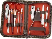 FRCOLOR 10-in-1 Nail Clipper Set Manicure Tools Kit Cuticle Nippers Scissors Nail File for Professional Home Use