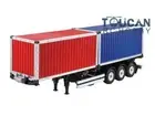 TOUCANRC Unpainted 2*20ft Container Semi Trailer 1/14 for Tamiya Tractor Truck