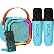 Mini Karaoke Machine Portable Bluetooth Karaoke Speaker with 2 Wireless Mics