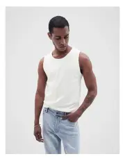[Unison] Rib Singlet in White