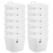 12x Boxsweden Square Flexible Tub 40L Storage Home Organiser w/ Handle Assorted