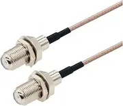 1Pcs F Male/Female to F Male Right Angle Connector Coaxial Adapter with Extended Tail Fiber RG316 Cable, Suitable for DIY Jumper Cables in TV Set-top Boxes(F F to F Female,10M)
