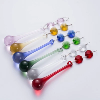 10pcs Crystal Droplet Prisms 80mm Raindrop Pendant Suncatcher Chandelier Parts