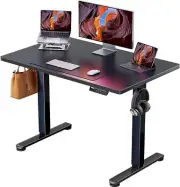 Height Adjustable Electric Standing Desk, Memory Computer (Black and white).