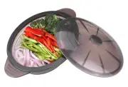 Microwave Steamer Cooker Collapsible Bowl-Silicone Steamer Cookware with Hand...