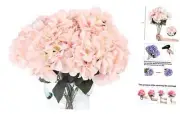 Artificial Flowers Silk Hydrangea Flowers 1Bouquet with 5 Big Heads Fake