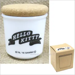 asdfkitty可愛家☆KITTY白色蛋糕 鈉鈣玻璃置物罐-60ML-茶葉罐/糖罐/收納罐-日本製