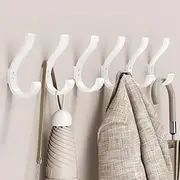jockcaras Wall Hooks for Hanging Coat/Backpack - 5.4'' Large 40LBS Heavy Duty Hanger Wall Mount Screw in, for Towel, Closet, Robe, Bag, Outdoor, White 6 Pack