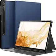 [JETech] Case for Samsung Galaxy Tab S8 Plus 2022 / S7 FE 2021 / S7 Plus 2020 12.4-Inch with S Pen Holder, Slim Folio Stand Protective Tablet Cover, Multi-Angle Viewing (Navy)