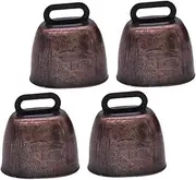 Hoement 4pcs Silver Bell Bells Hanging for Sporting Events Rustic Iron for Craft Decorations