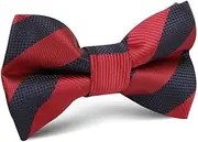 [OTAA] Canterbury Red & Navy Blue Striped Kids Bow Tie Red Canterbury Red & Navy Blue Striped Kids Bow Tie