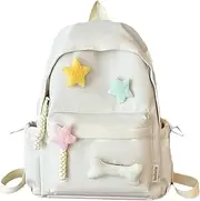 [Generic] Teen Girl Backpacks | Cute Girl Bookbag with Plush Ornaments - Light Campus Backpack with Laptop Compartment for Middle School, High School Students