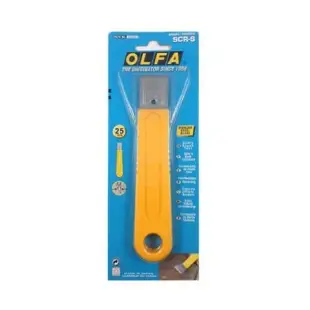 日本OLFA不鏽鋼刮刀鐵爪 矽利康邊刀SCR-S小(尺寸155mm*30mm;不銹鋼製可水洗)清潔刮除殘膠油漆