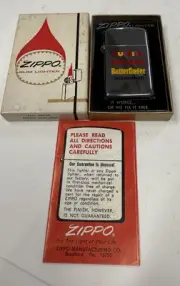 ZIPPO 1973 CURTISS BABY RUTH BUTTERFINGER SLIM LIGHTER UNFIRED N BOX X458