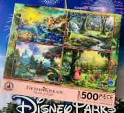 Disney Parks Thomas Kinkade Painter Of Light 4 Puzzle 500 Pieces Esch Princesses