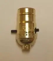 BRASS PLATED PUSH-THRU LAMP SOCKET E26 FOR TABLE LAMP SWITCH NEW 30751J