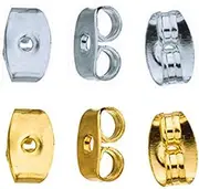 [Unbranded] Earrings gold silver metal plug stud stoppers findings post back backs backing