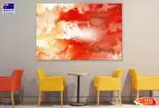White Gold & Red Abstract Design Wall Canvas Home Decor Australian Made Quality