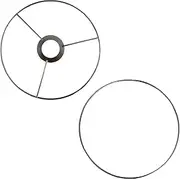 [I Like That Lamp] Wire Lamp Shade Rings with European Fitter (14” Diameter), Includes 2 Galvanized Steel Silver Drum Rings, Make DIY Table/Floor/Pendant Lamps, Compatible with most IKEA & Target Lamps