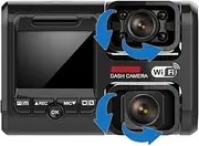 4K GPS WiFi Dual Lens Full HD 1080P + 1080P Car DVR Video Recorder Sensor Night Vision WDR Dual Camera 170 Degree Dash Cam(No GPS Moudle,32G)
