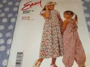 McCALL'S 8018 GIRLS EASY STITICH N SAVE JUMPER DRESS /JUMPSUIT PATTERN UNCUT-3-6