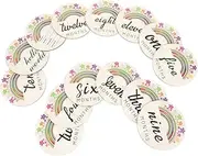 RORPOIR 14pcs Milestone Cards Wooden Monthly Milestone Set Accessories Growth Records Photo Prop Kit