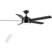52 inch Black Ceiling Fans with Lights and Remote Control, Quiet Modern Ceili...
