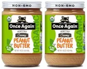 Organic Creamy Peanut Butter 16oz - Salt Free Unsweetened - USDA Organic Glut...