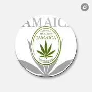 Grunge Travel Jamaica Montego Bay | 4'' X 4'' Round Decorative Magnet