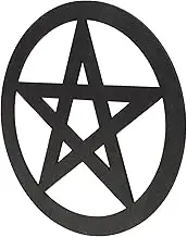 Alipis Pentagram Decoration Pentacle Tarot Rustic Home Decor Rustic Decor Home Decoration Flower Decor Home Ornaments Vintage Flower Scroll Retro Sculpture Ceramic Tile Wooden