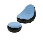 Blue And Black Patchwork Portable Inflatable Sofa Chair With Waterproof Flocked