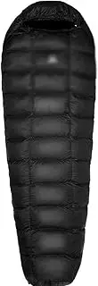 Sleeping Bags Checkered Stitches White Down Adult Mummy Tpye Sleeping Bag Winter Camping Thermal Keep Warm Duvet Quilt(Black Weight 1150g)