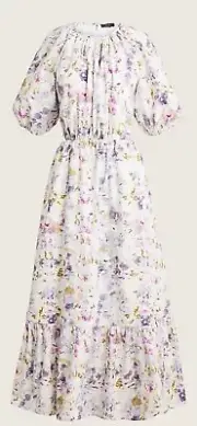 NWT J.Crew flora Obscura maxi dress size 4 cut out in back zip close pockets