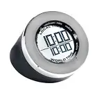 Seth Thomas World Time Multifunction Clock Black Silver Brand New