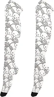[Caihoyu] Women'S Knee-High Stockings Anti Slip Long Knee High Socks Baseball Socks Football Socks for Dates Easter Rabbit Cartoon Face, Easter Rabbit Cartoon Face