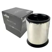 LERCHE Solingen PENCIL CUP Chrome & Black NEW IN BOX Germany DESK SET Pen Holder