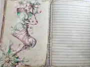 Junk Journal Booklet "PASTEL CHRISTMAS 2" Christmas Pink Holiday LG 9X6 40pgs