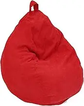 Bean Bag Chair Cover No Filler, Soft Corduroy Bean Bag Cover Plush Toys Organizer Holder Comfortable Beanbag Chairs Cover with Handle Stuffed Animal Bean Bag Storage for Kids Adults Plush Toy (Red)