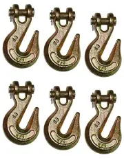 3/8" Grade 70 Clevis Grab Hook with Cotter Pin Easy Removal 6,600 LBS (6 PACK)