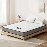 Giselle Bedding Double Mattress Bed Mattresses Firm Foam Topper 13cm Thickness, with 6-Coli Spring System and Breathable Tight Top, 5Yrs Warranty, Medium Firm, White with Vacuum Packed
