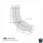 UNITED PACIFIC CHROME 68 DEGREE ANGLED EXHAUST ELBOWS FOR PETERBILT 359 #49600