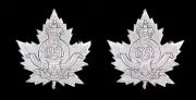 93rd Canadian Peterboro Battalion CEF Collar Badges Hallmarked Silver