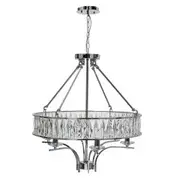 Fiorentino Marisa Traditional Crystal Metal 6L Cylidrincal Pendant Light