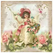Whimsy Dust Girl Doves & Roses Quilt Block Multi Szs FrEE ShiP WoRld Wide