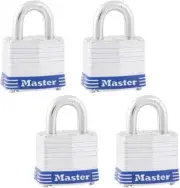 Master Lock 3QLDHCHD Zinc Plated Steel Padlocks, 4-Pack, Silver