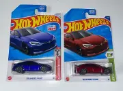 2024 Hot Wheels Tesla Model S Plaid Blue & 2025 Tesla Model S Plaid Red Lot 2