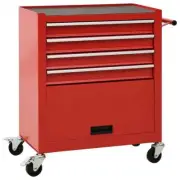NNEVL Tool Trolley with 4 Drawers Steel Red